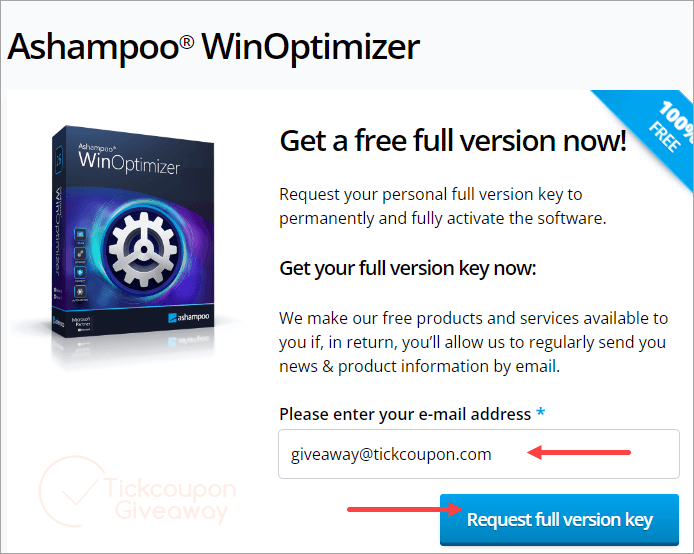 ashampoo winoptimizer giveaway page free