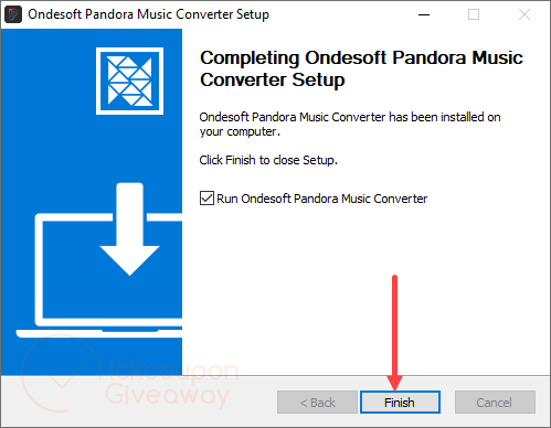 install ondesoft pandora music converter