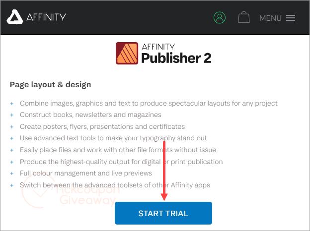 Affinity Publisher Giveaway Page