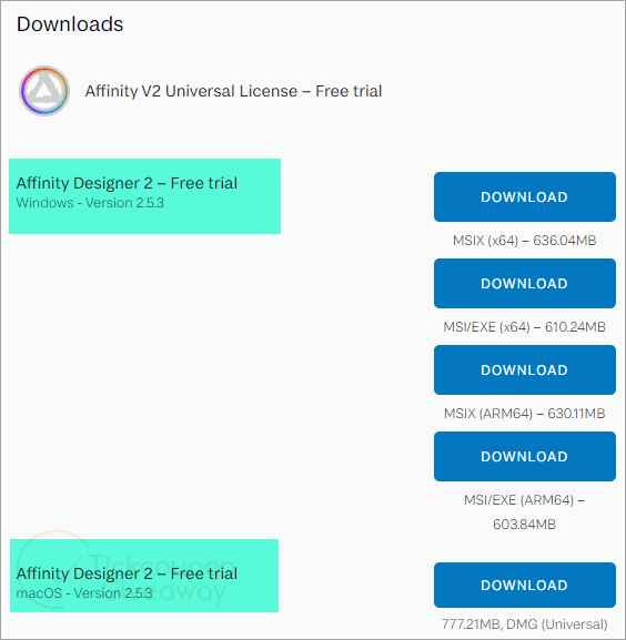 get affinity designer download link