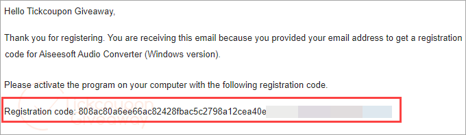 get aiseesoft audio converter code