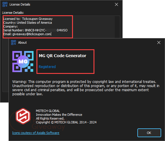 license details mg qr code generator