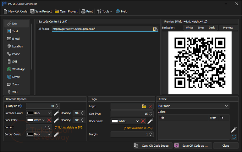 MG QR Code Generator Giveaway Code Free