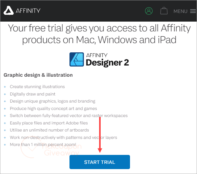 Start Trial Affinity Designer 