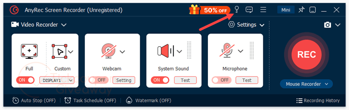 activate anyrec screen recorder activate anyrec screen recorder