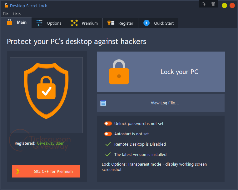 Desktop Secret Lock Free Key