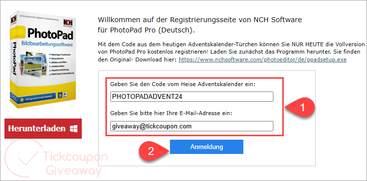 photopad photo editor giveaway page