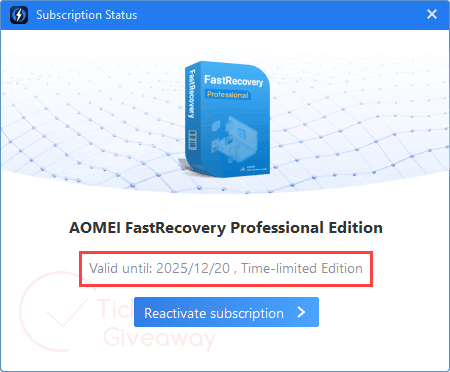 subscription aomei fastrecovery subscription aomei fastrecovery