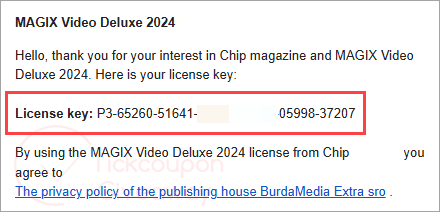 get magix video deluxe key
