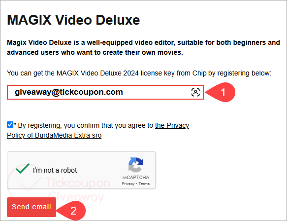 magix video deluxe giveaway page